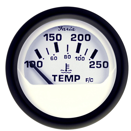 FARIA BEEDE INSTRUMENTS Euro White 2" Water Temperature Gauge (100-250 F) 12904